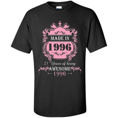 Made In 1996 T Shirt- 21 Years Old 21th Birthday Gift