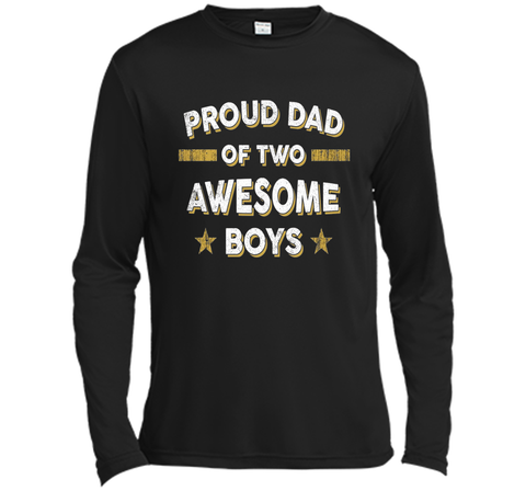 Men's Proud Dad of 2 Two Awesome Boys T Shirt (Father Papa Daddy)