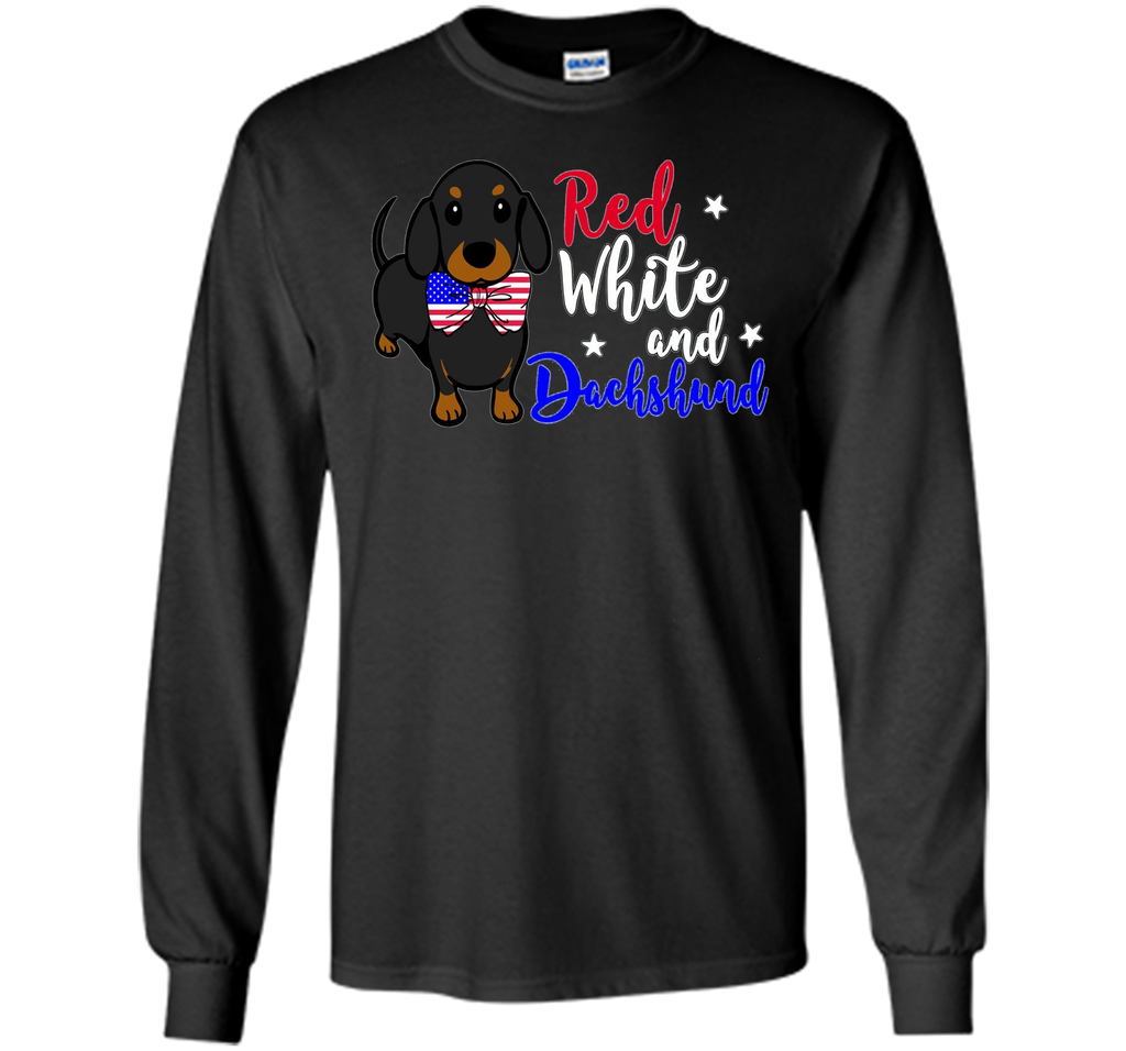 Red White and Dachshund Patriotic Dachshund lover T-Shirt