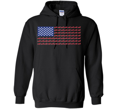 Dachshund T-Shirt - Cute American Flag 4th of July