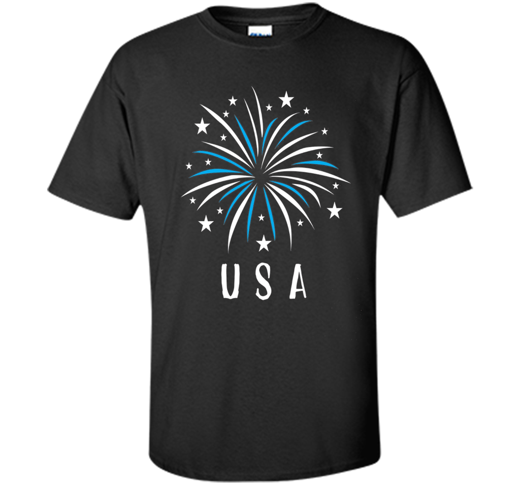 Fireworks USA Shirt 4th of July Clothing for Women Kids