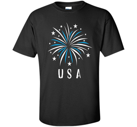 Fireworks USA Shirt 4th of July Clothing for Women Kids