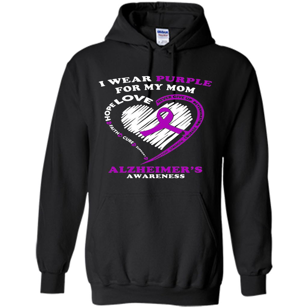 Alzheimers Awareness Shirt - I Wear Purple For My Mom