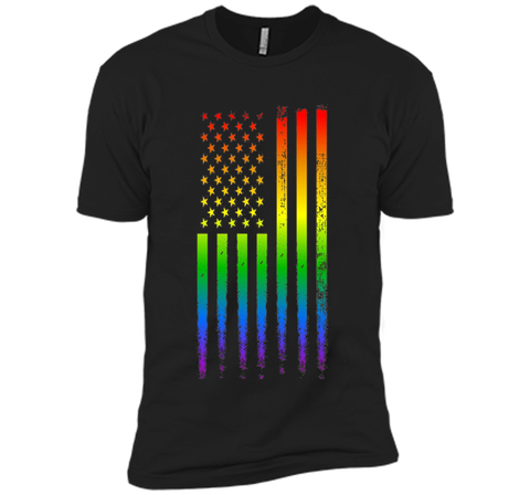 LGBT American Flag Pride Rainbow T Shirt Gay Lesbian Trans