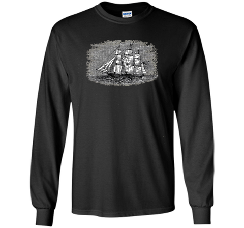 Antique vintage sailing ship Navy frigate pirate clipper tee