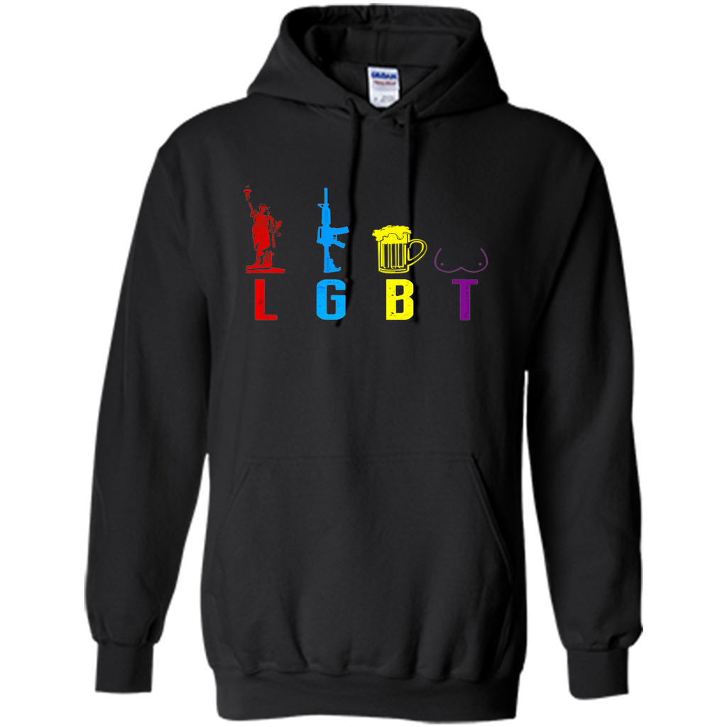 Liberty Gun Beer Funny T-shirt America - LGBT