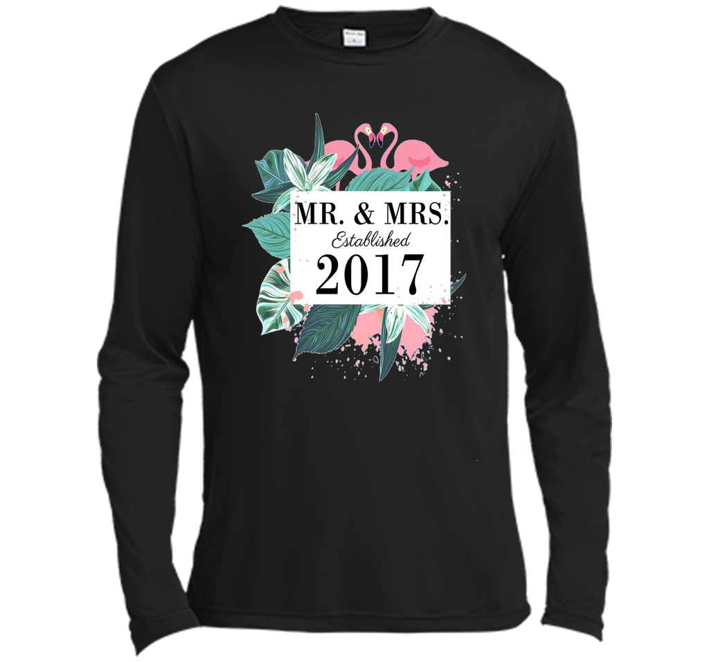 Mr.& Mrs. est.2017 Anniversary T-Shirt for Flamingo lovers