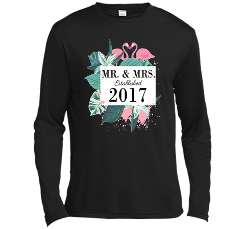 Mr.& Mrs. est.2017 Anniversary T-Shirt for Flamingo lovers
