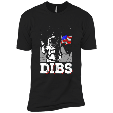 July 4 DIBS Flag On Moon Astronaut Space T-Shirt