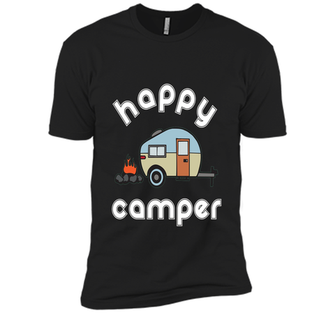 Happy Camper Camping T-shirt - Camper Trailer Fire Tee