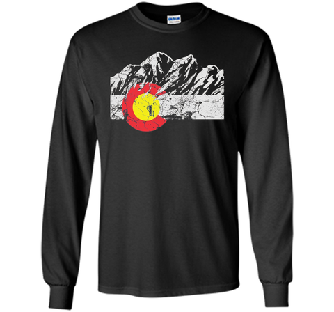 Colorado Flag Moutain Vintage T Shirt - Colorado Day Shirts