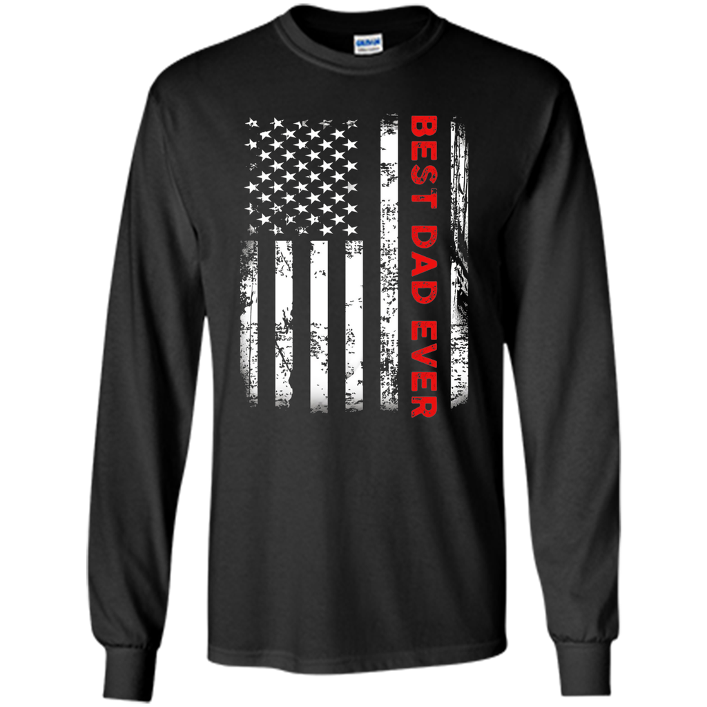 Men's Best Dad Ever American Flag Tshirt For Fathers Day