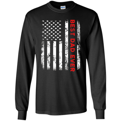 Men's Best Dad Ever American Flag Tshirt For Fathers Day