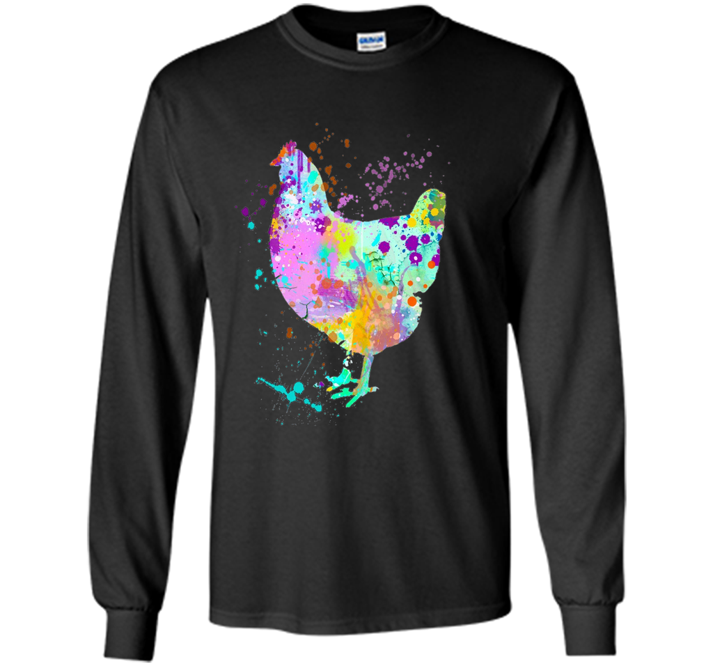 Chicken T-Shirt, Watercolor Splash Love Chickens Tee Shirt