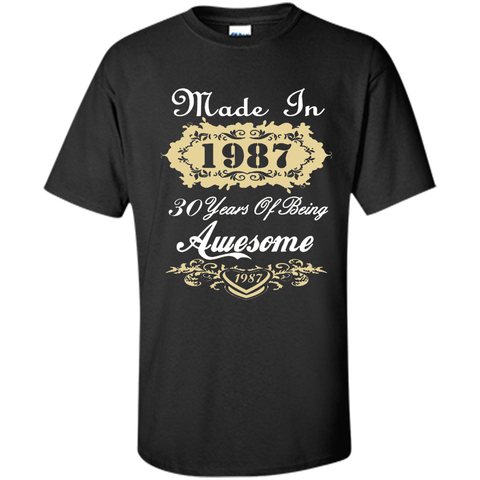 VINTAGE BORN IN 1987 T SHIRT 30 YEARS OLD BIRTHDAY