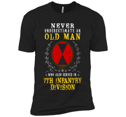 Never Underestimate A Man Serve In 7th Infantry Division Tee