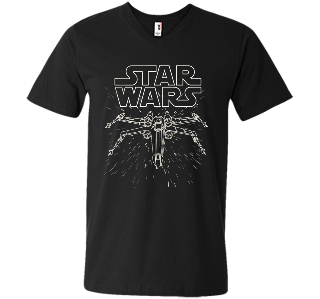 Star Wars X-Wing Fly Through Logo Lineart Graphic T-Shirt