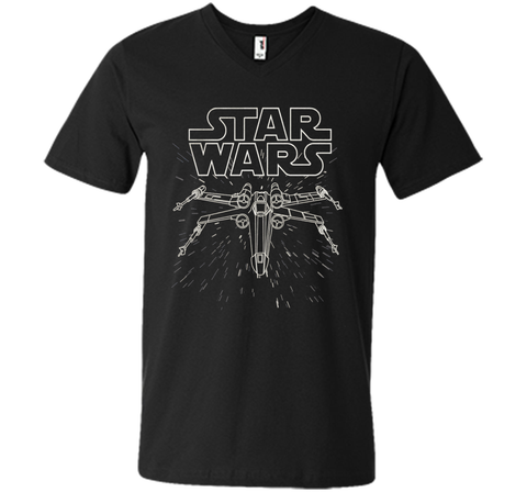 Star Wars X-Wing Fly Through Logo Lineart Graphic T-Shirt