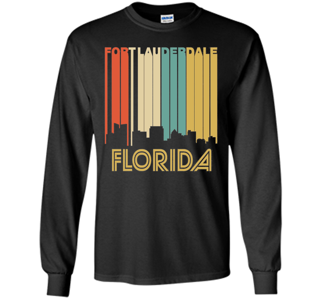 Retro 1970's Style Fort Lauderdale Florida Skyline T-Shirt