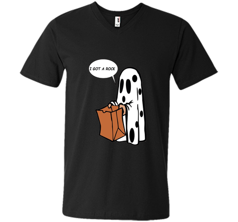 Halloween I Got A Rock Ghost T-Shirt Mens Printed V-Neck T