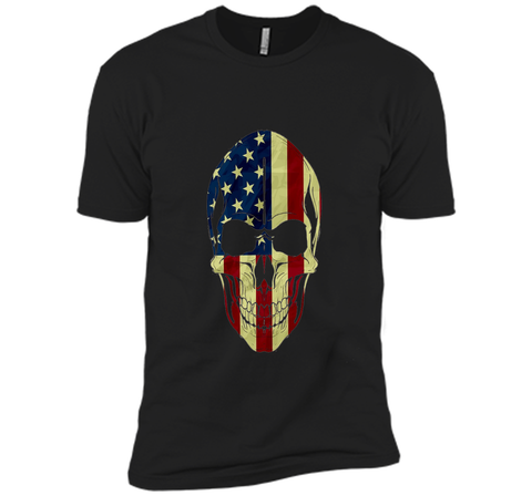 Skull Head Red White And Blue Flag Skull - 4TH Of July Shirt