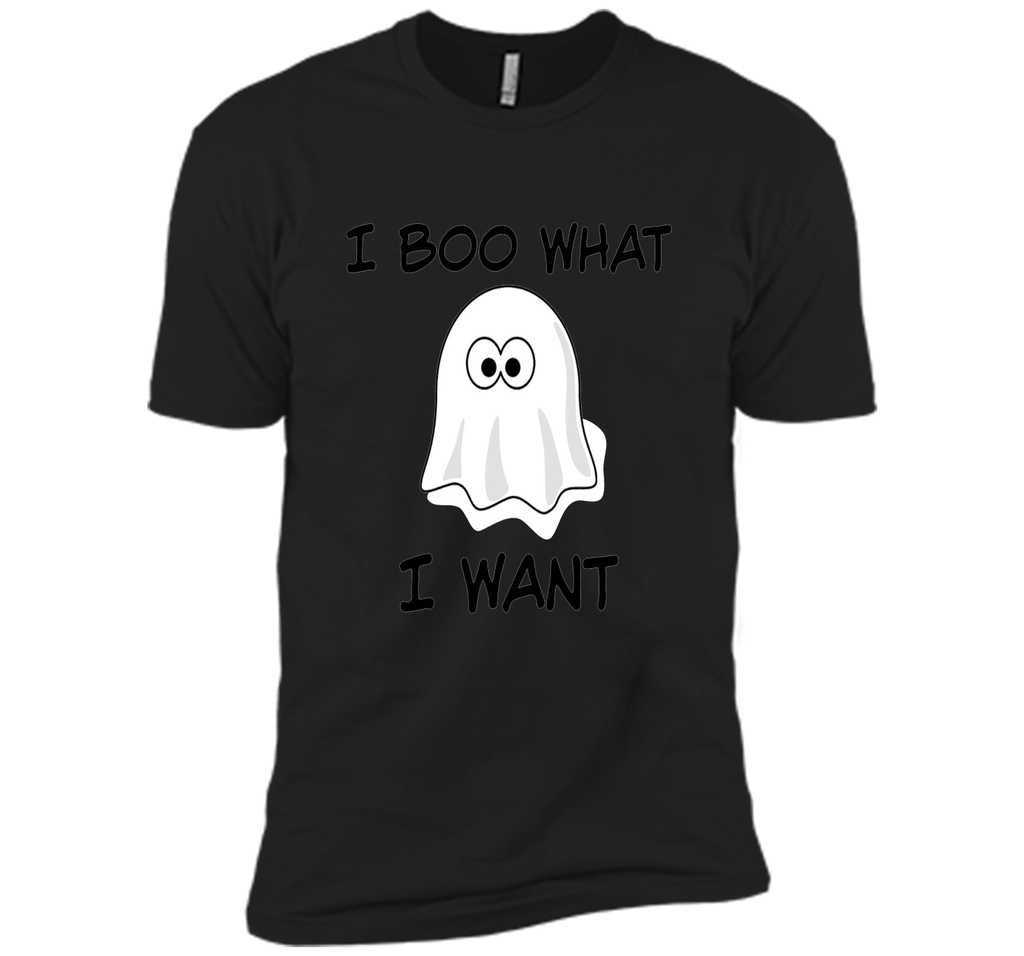 Funny Halloween T Shirt, I BOO What I want Next Level Premium Short Sleeve Tee