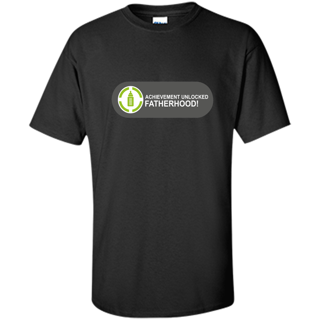 Achievement Unlocked Fatherhood Funny New Dad Gamer T-Shirt
