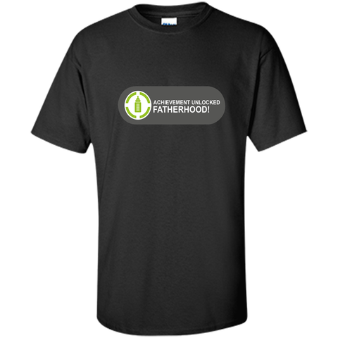 Achievement Unlocked Fatherhood Funny New Dad Gamer T-Shirt