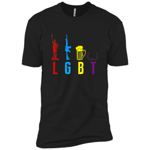 Liberty Gun Beer Funny T-shirt America - LGBT