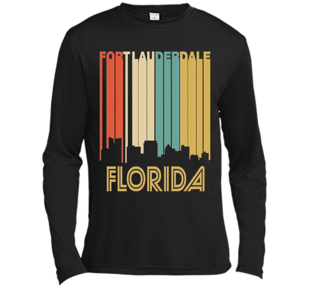 Retro 1970's Style Fort Lauderdale Florida Skyline T-Shirt