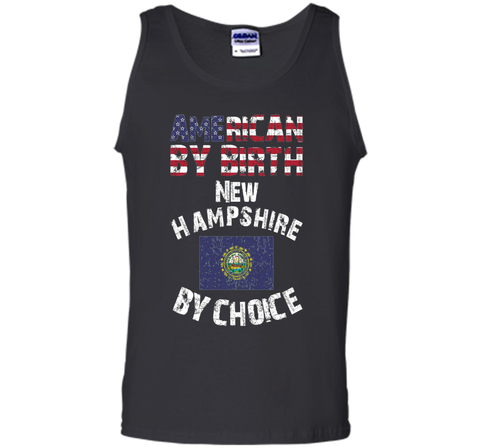 American By Birth New Hampshire By Choice State Flag T-Shirt