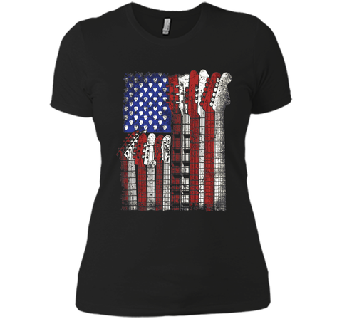 Guitar T Shirt US flag rock playable for men women