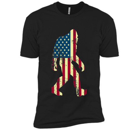 Bigfoot Sasquatch American Flag T-Shirt, Funny 4th of July