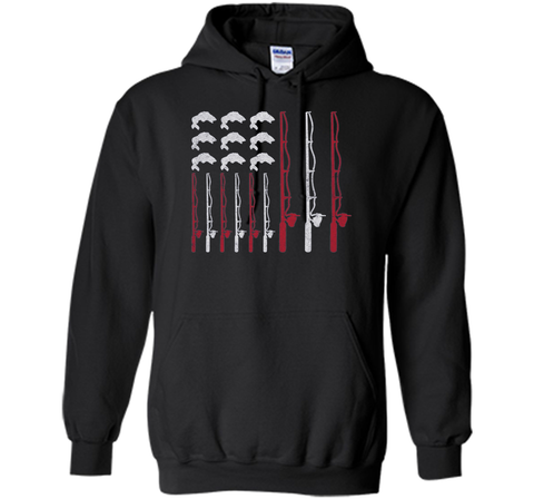 USA Fishing Rod & Bass American Flag Fishing T Shirt
