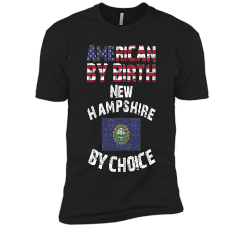 American By Birth New Hampshire By Choice State Flag T-Shirt