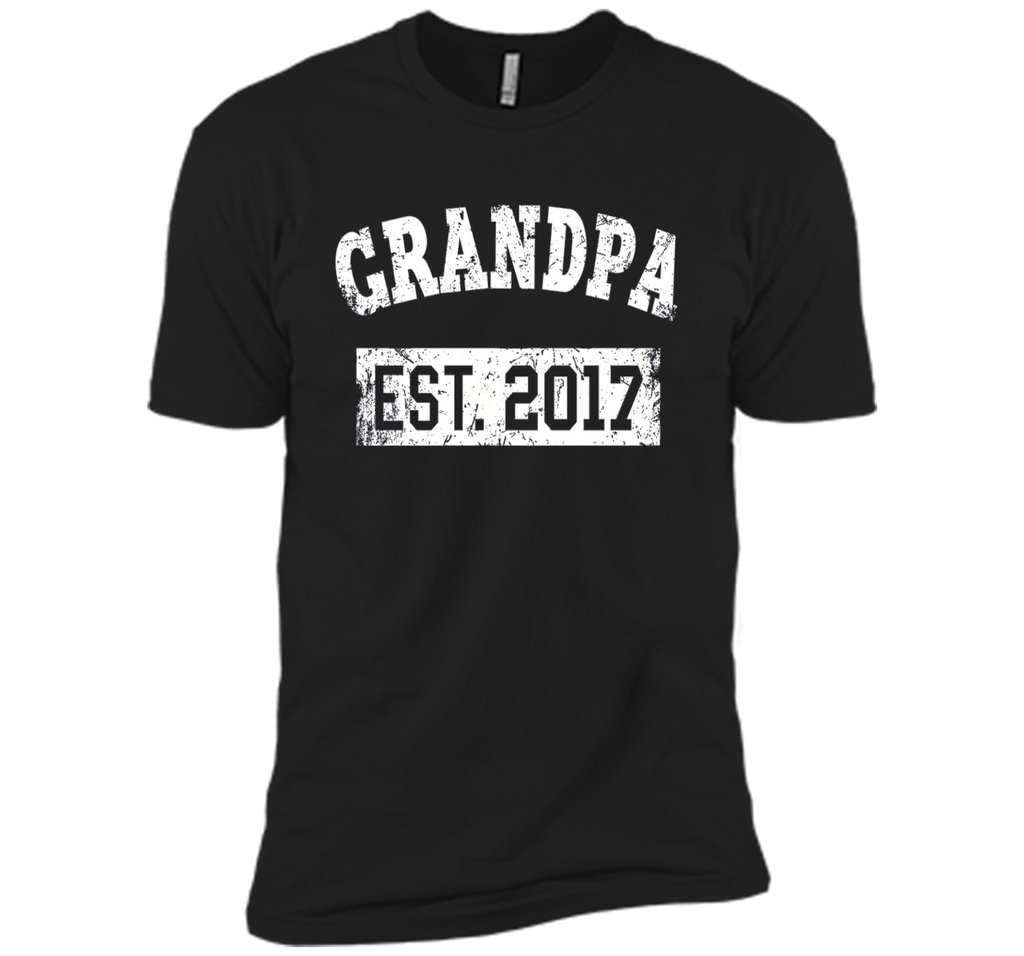 Mens Grandpa Est. 2017 Shirt: New Baby Established Gift T-Shirt