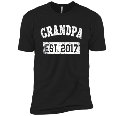 Mens Grandpa Est. 2017 Shirt: New Baby Established Gift T-Shirt