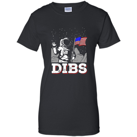 July 4 DIBS Flag On Moon Astronaut Space T-Shirt