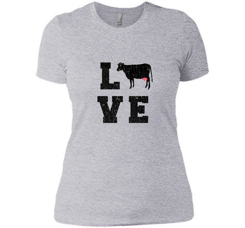 I Love Heart Cow Funny T-shirt vintage cattle Farmer Tee