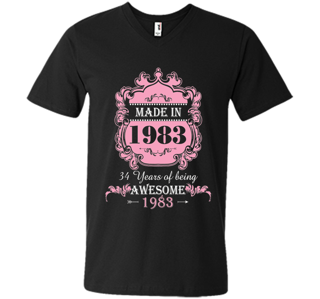 Made In 1983 T Shirt- 34 Years Old Shirt 34th Birthday Gift