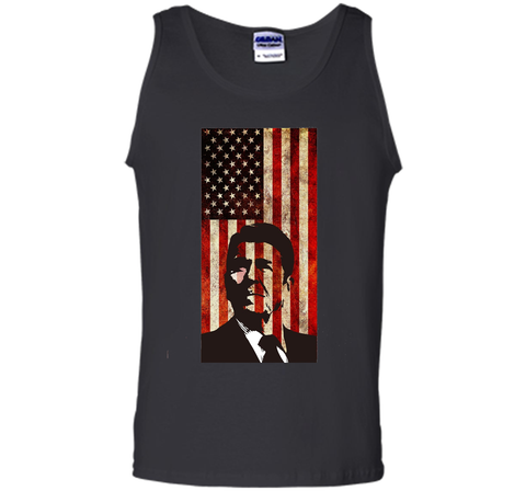 Ronald Reagan T-Shirt American Flag Patriotic Distressed Tee