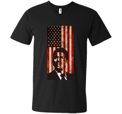 Ronald Reagan T-Shirt American Flag Patriotic Distressed Tee