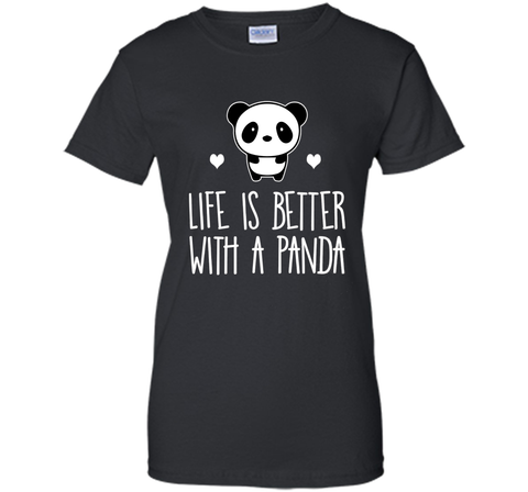 Life Is Better With A Panda Animal Bear Hearts T-Shirt