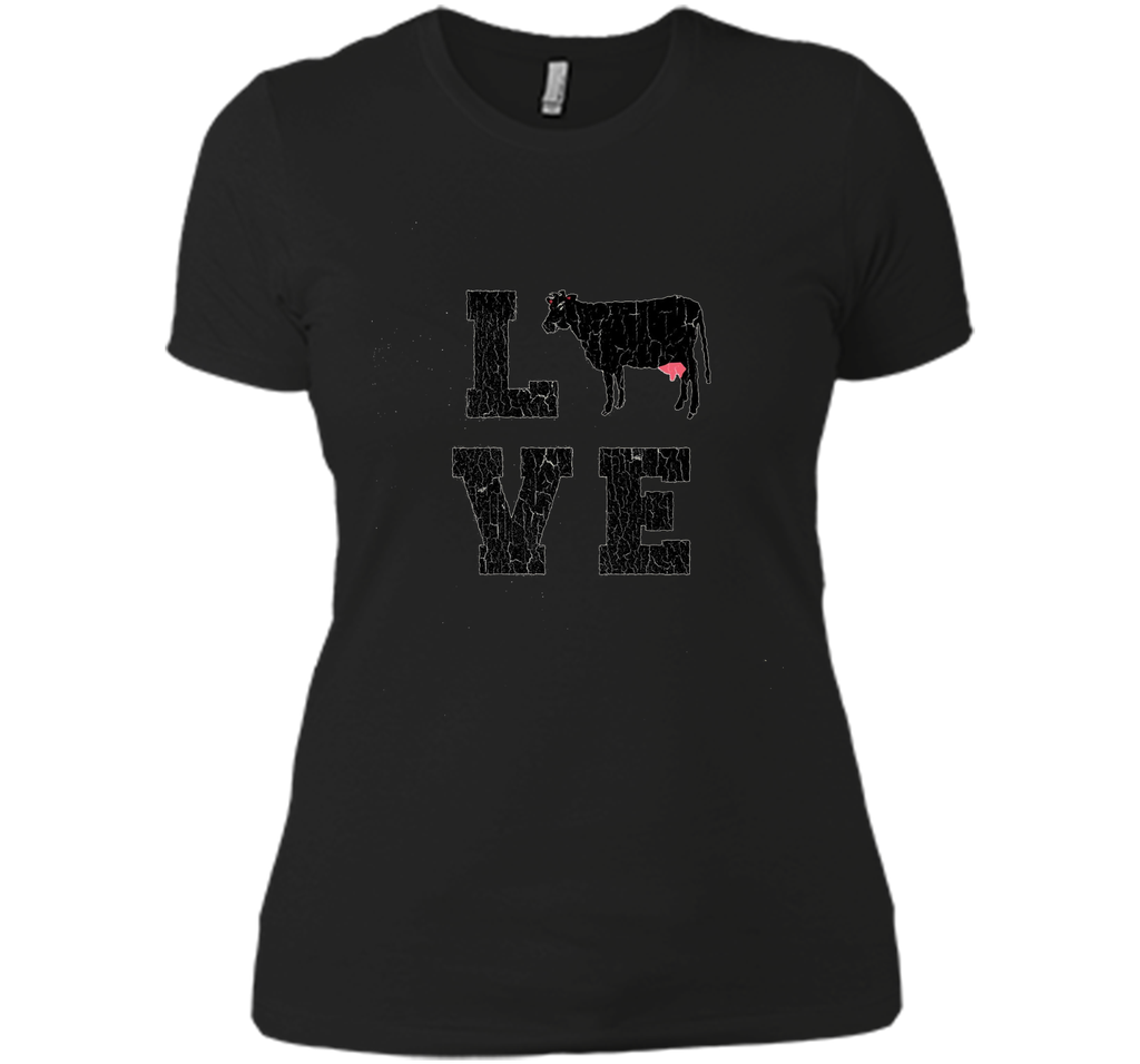 I Love Heart Cow Funny T-shirt vintage cattle Farmer Tee