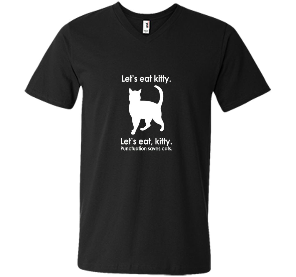 Let's Eat Kitty T-Shirt Funny Punctuation Cat Tee