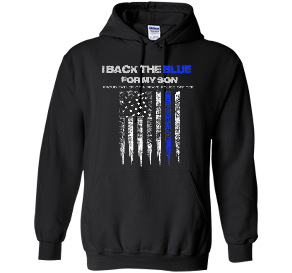 Men's I Back The Blue for My Son thin blue line police dad t-shirt