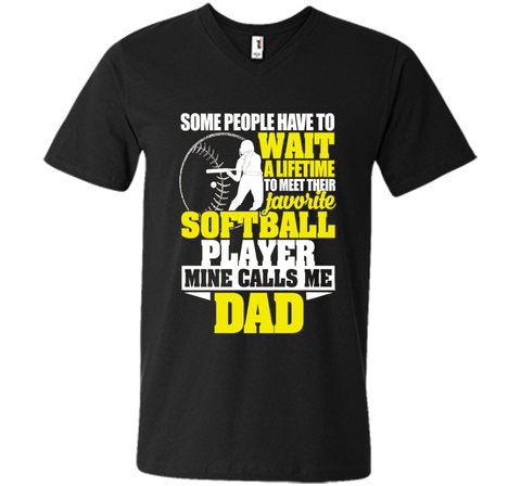 Softball Player Mine Calls Me Dad Shirt Fathers Day Gifts
