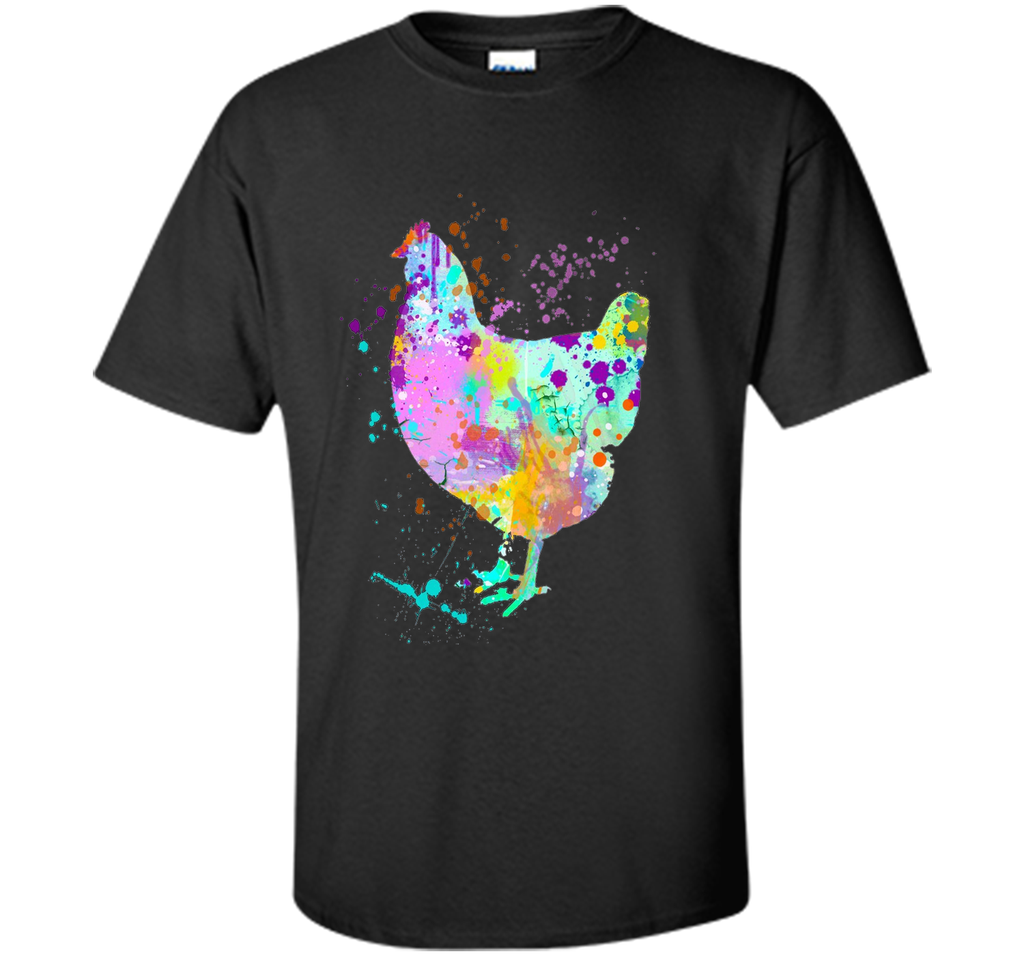 Chicken T-Shirt, Watercolor Splash Love Chickens Tee Shirt