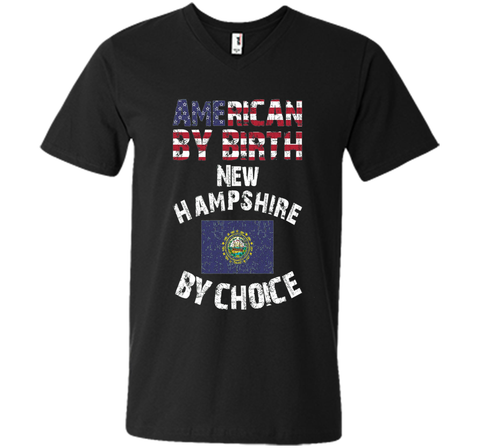 American By Birth New Hampshire By Choice State Flag T-Shirt