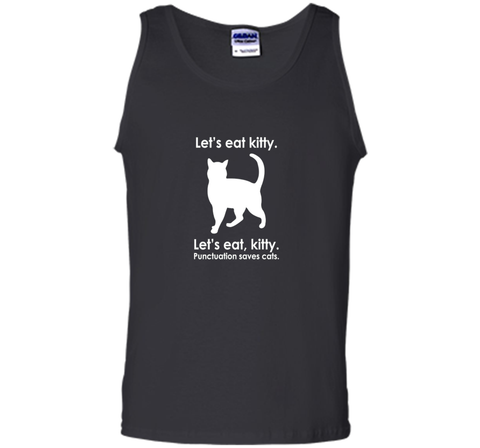 Let's Eat Kitty T-Shirt Funny Punctuation Cat Tee